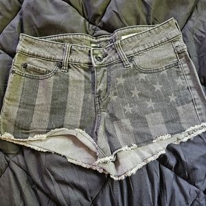 American flag jean shorts